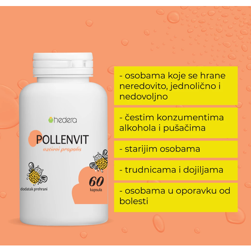 Hedera Pollenvit, pčelinja pelud - prirodni multivitamin, 120 kapsula slika 2