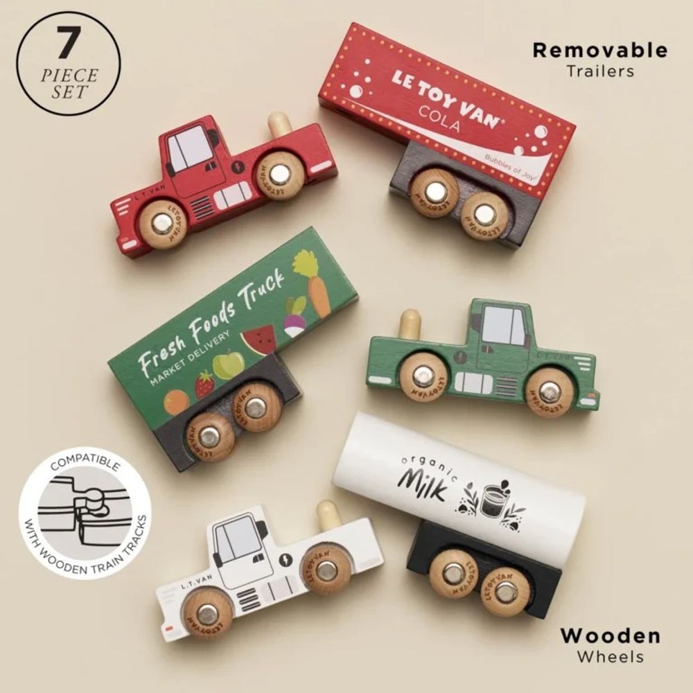Le Toy Van Set drevenih kamina Trailer Truck slika 2