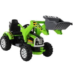 Traktor Backhoe Loader zeleni - traktor na akumulator