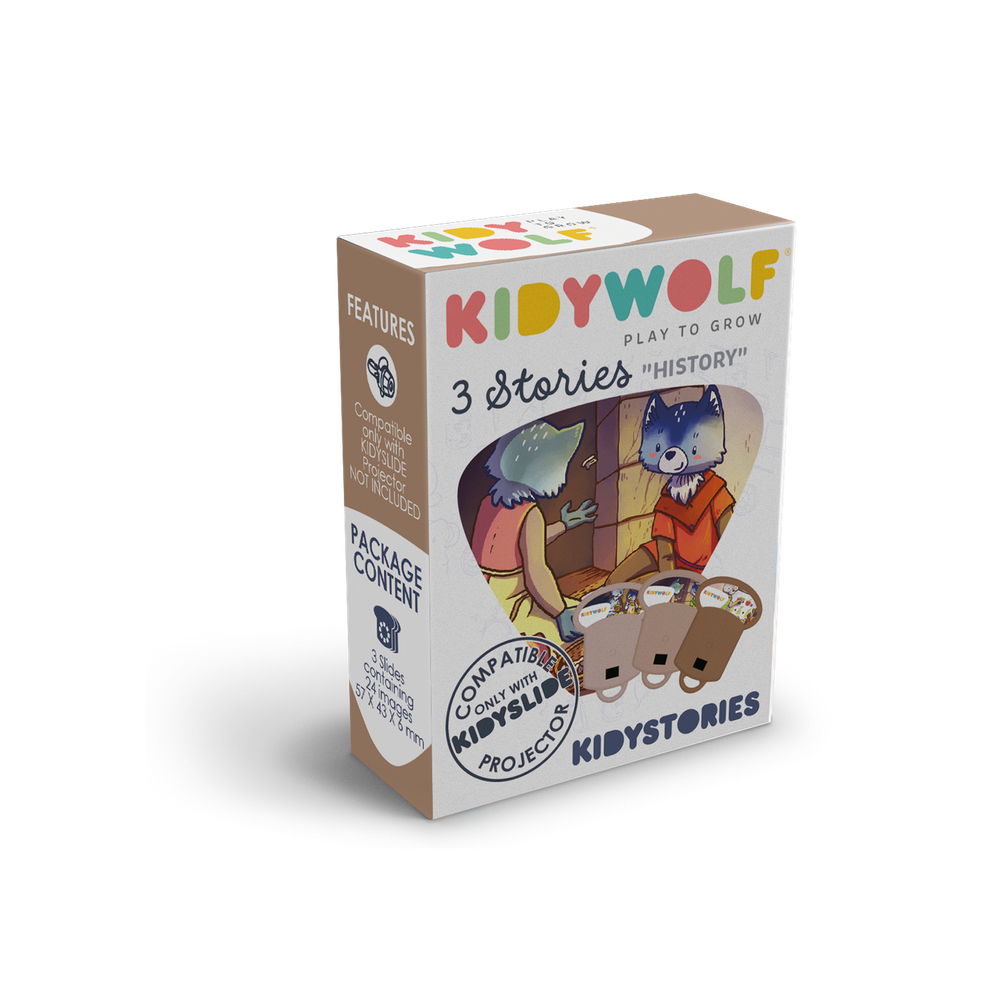 Kidywolf Set slajdova Kidystories za dječiji projektor - History, 3kom  slika 1