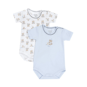 Chicco Bodi sa kratkim rukavima za bebe 2kom, Plavi