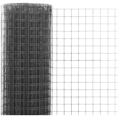 Žičana mreža od čelika s PVC oblogom za kokoši 25 x 1 m siva slika 4