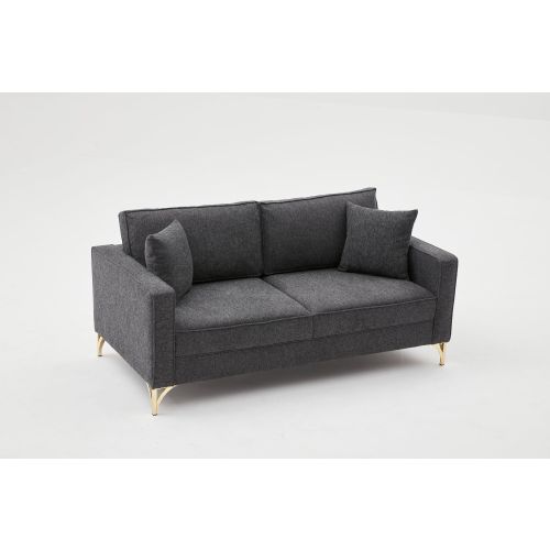 Atelier Del Sofa Dvosjed, Antracit Crno, Berlin - Anthracite, Black slika 5