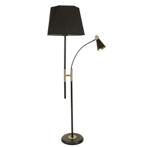 Forza Siyah Lambader Altıgen Siyah Abajurlu Black Floor Lamp