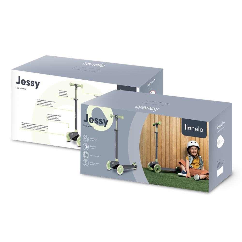 Lionelo Romobil Jessy LED, Grey/Green slika 10