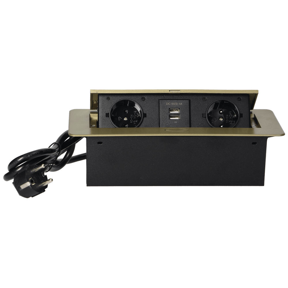 Orno Produžni kabel sa 2 x Schuko utičnice + 2 x USB, ugradbena - OR-AE-13126(GS)/BR slika 3