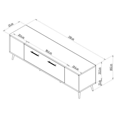 TV Komoda Hanah Home Detas - Antracit, Zlatna Antracit slika 6