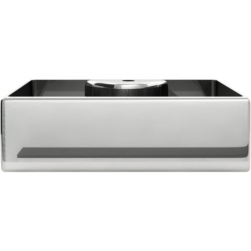 Umivaonik s otvorom za slavinu 48x37x13,5 cm keramički srebrni slika 4