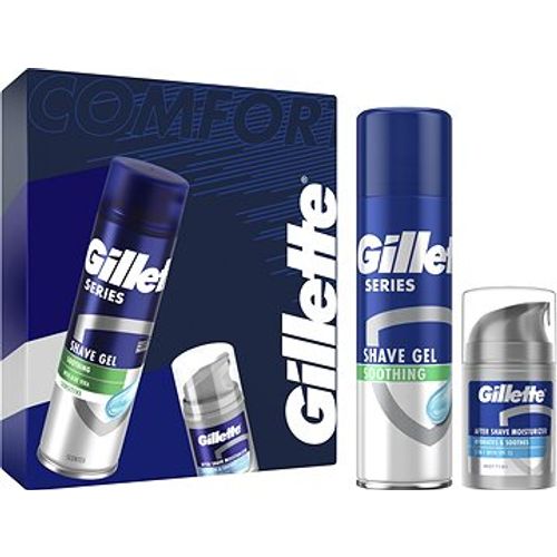 Gillette Giftset Series Sensitive gel za brijanje 200ml i balzam posle brijanja Hydrates & Soothes 50ml slika 1