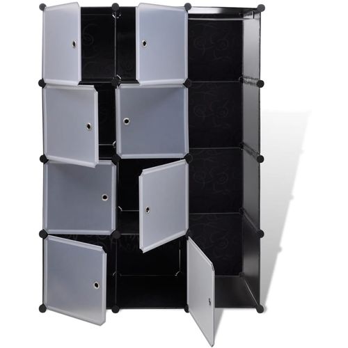 240497 Modular Cabinet with 9 Compartments 37x115x150 cm Black and White slika 40