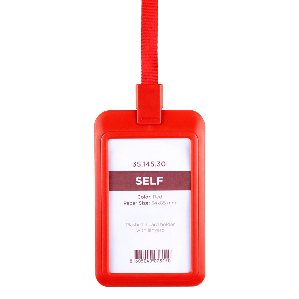 SELF,plast.uložak za ident.karticu s trakicom,crveni slika 2