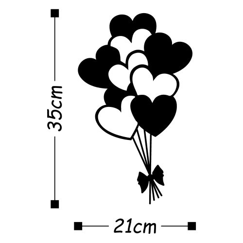 Wallity Metalna zidna dekoracija, Balloons - Black slika 3