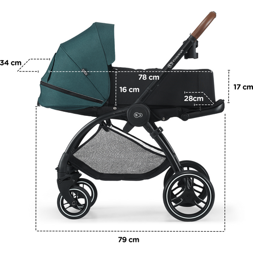 Kinderkraft Kolica Evolution Cocoon 2u1, siva slika 22