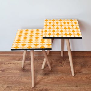Nesting stolovi 2Shp326 - (2 komada) - boje: narandžasta, krem