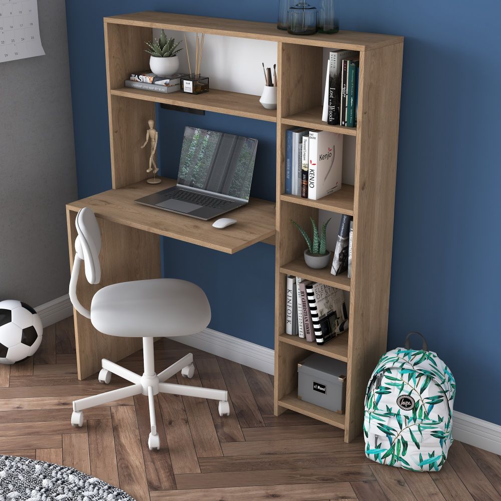 HA104 - 2025 Oak Study Desk - radni sto i polica slika 1