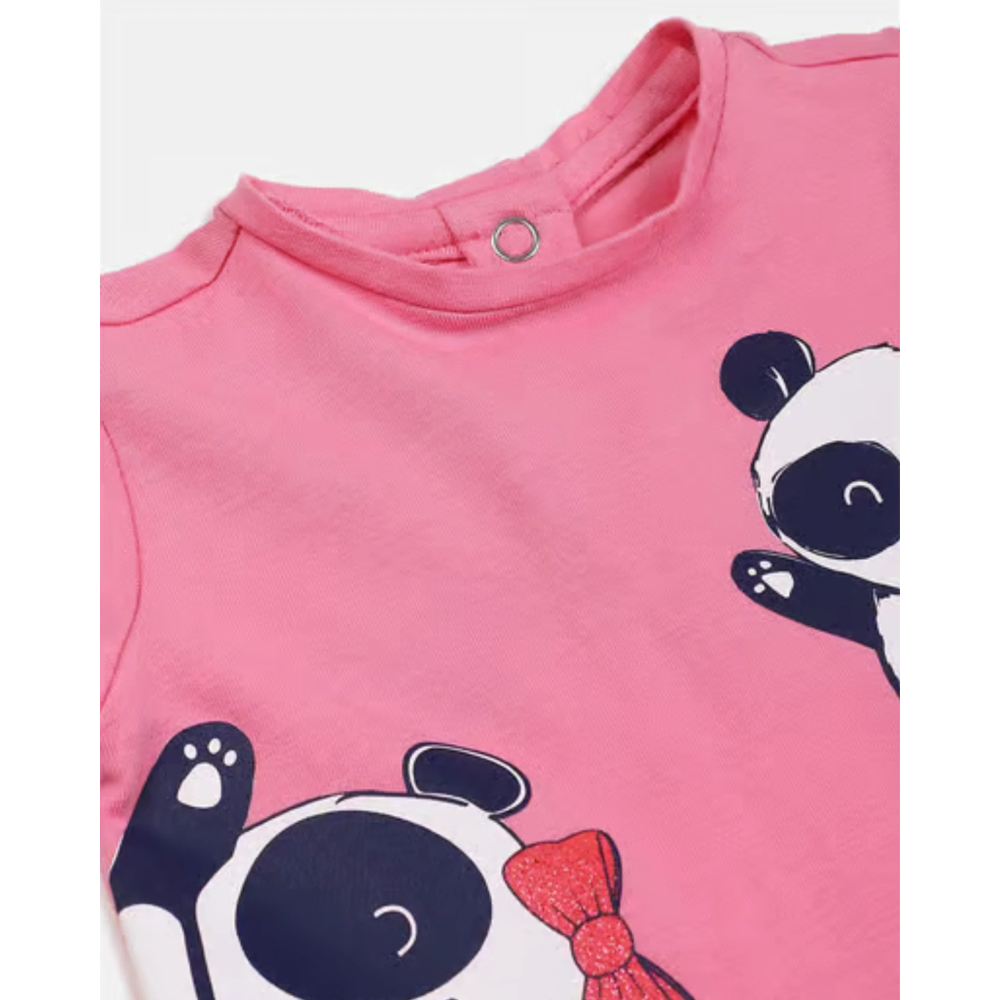 Chicco Majica kratkih rukava za bebe Panda, Roza slika 3