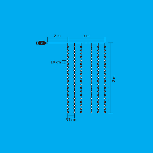 home Dekorativna rasvjeta, micro LED svjetlosna zavjesa - MLF 200/WW slika 3