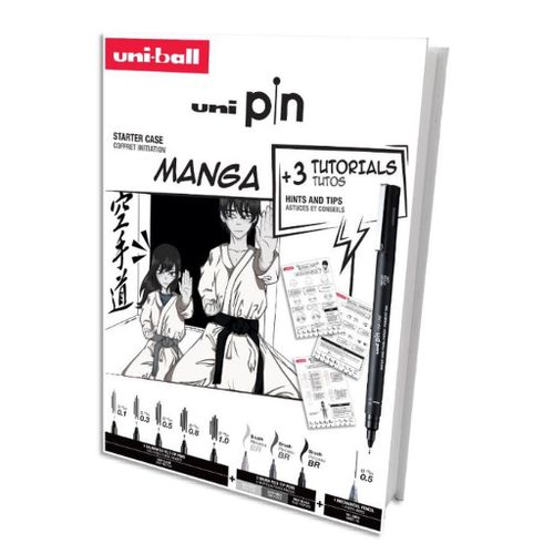 Uni Pin set markera (gift set 8kom) Manga s tutorijalom + tehnička olovka M5-228 (0,5) u kutiji slika 1