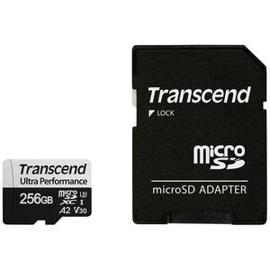 Transcend TS256GUSD340S 256GB microSD w/ adapter UHS-I U3 A2 Ultra Performance, Read/Write up to 160/125 MB/s