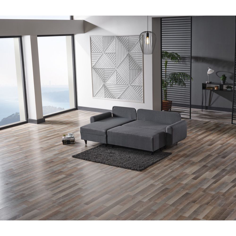Krevetna sofa u kutu Flavia – siva slika 3