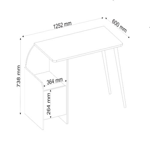 Suave Light WalnutBeige Study Desk slika 5