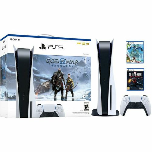 PlayStation 5 C chassis + God of War: Ragnarok VCH PS5 + Horizon - Forbidden West PS5 + Marvel's Spider-Man: Miles Morales PS5 (DISC VERSION) slika 1