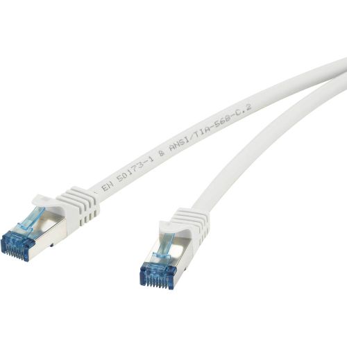 Renkforce RF-4145298 RJ45 mrežni kabel, Patch kabel cat 6a S/FTP 20.00 m siva sa zaštitom za nosić, vatrostalan 1 St. slika 1