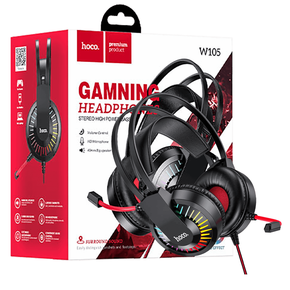 hoco. Slušalice sa mikrofonom, gaming, 3.5 mm / USB, LED - W105 Joyful slika 1