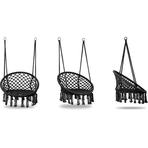 Viseća stolica mreža crna slika 7