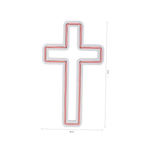 Wallity Ukrasna plastična LED rasvjeta, Cross Sign - Pink slika 7