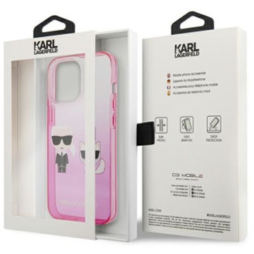 Karl Lagerfeld Futrola za iPhone 13 Pro Pink Karl & Choupette Head Gradient slika 2