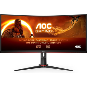 AOC 34" Monitor CU34G2XP - VA, UWQHD, 1ms, 180Hz, HDMIx2, DP