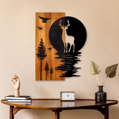 Deer and Moon Walnut
Black Decorative Wooden Wall Accessory slika 1