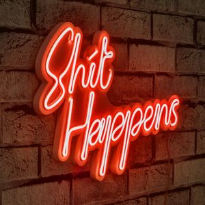 Shit Happens - Red Red Decorative Plastic Led Lighting