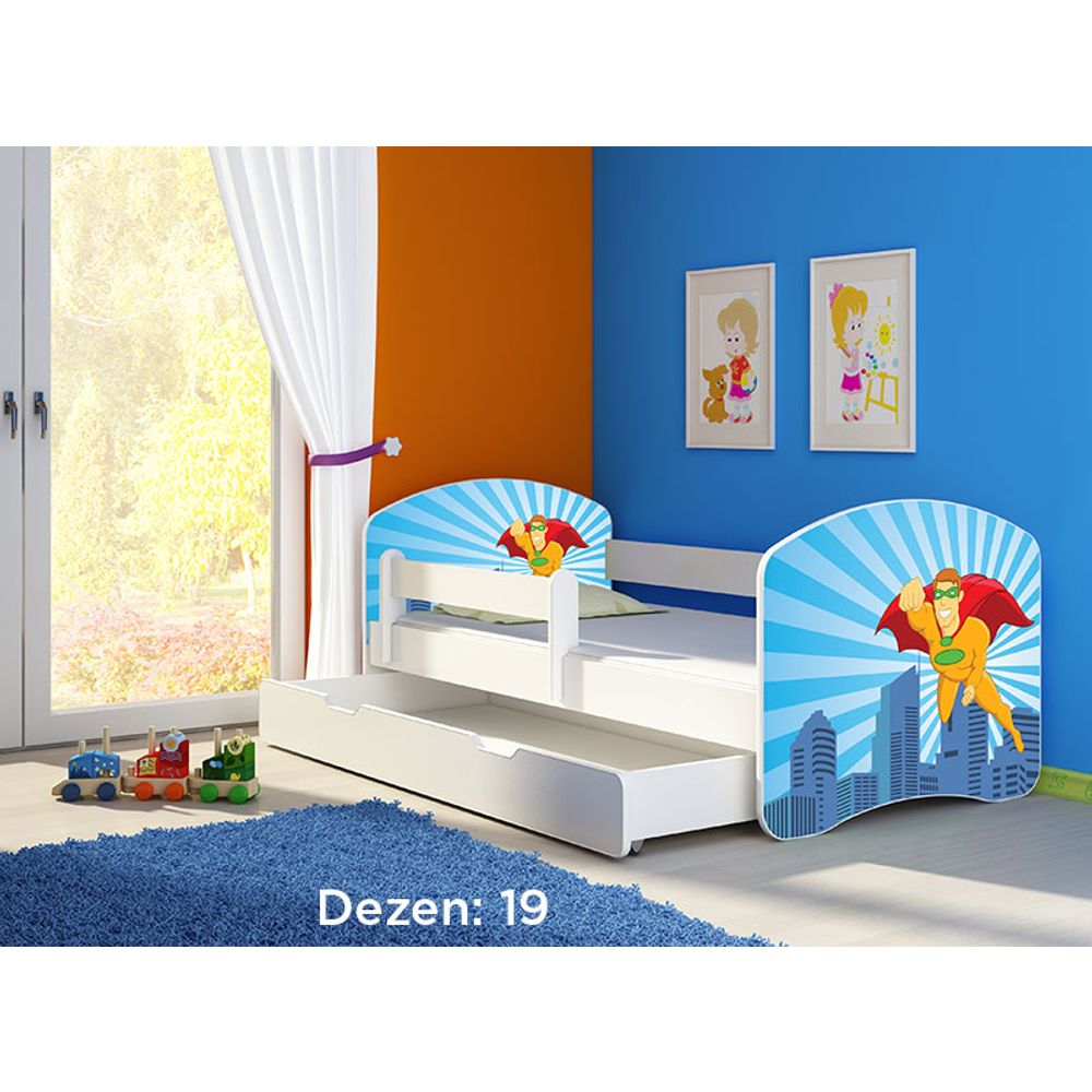 ACMA Dječiji krevet Acma II sa ladicom White - 140x70cm - Dezen 19 slika 2