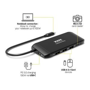 Port docking travel  USB-C, 1x4K ili 2xFHD, do 100W, 901913