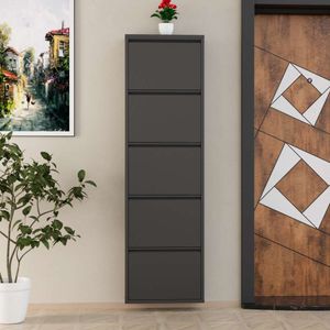 Kabinet za cipele - 5 komada, metalni, antracit boje