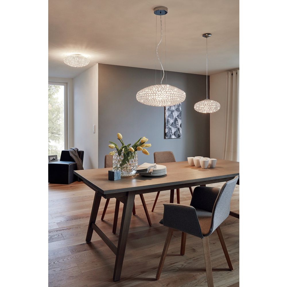 Eglo Clemente Plafonjera - E27, Ø450 mm, Krom/Kristal slika 5
