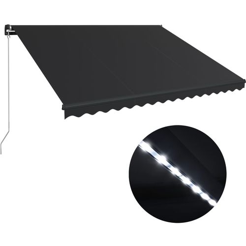 Tenda na ručno uvlačenje s LED svjetlima 400 x 300 cm antracit slika 40