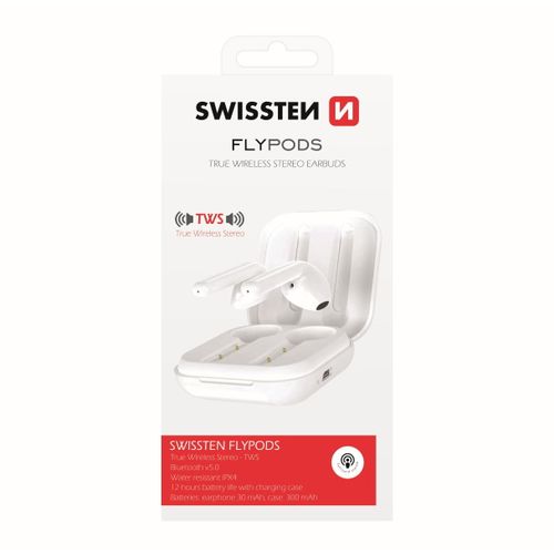 SWISSTEN slušalice Bluetooth, Earbuds, mikrofon, HandsFree, bijele FLYPODS slika 2