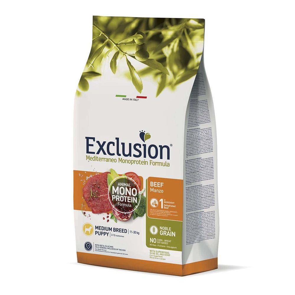 Exclusion Mediterraneo – Puppy govedina, srednje zrno 3kg slika 1