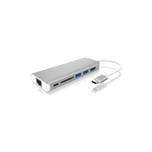 Docking stanica ICY BOX IB-DK4034-CPD, USB-C na 1x USB-C power delivery, 2x USB-A 3.0, 1x HDMI, 1x RJ45, 1x SD