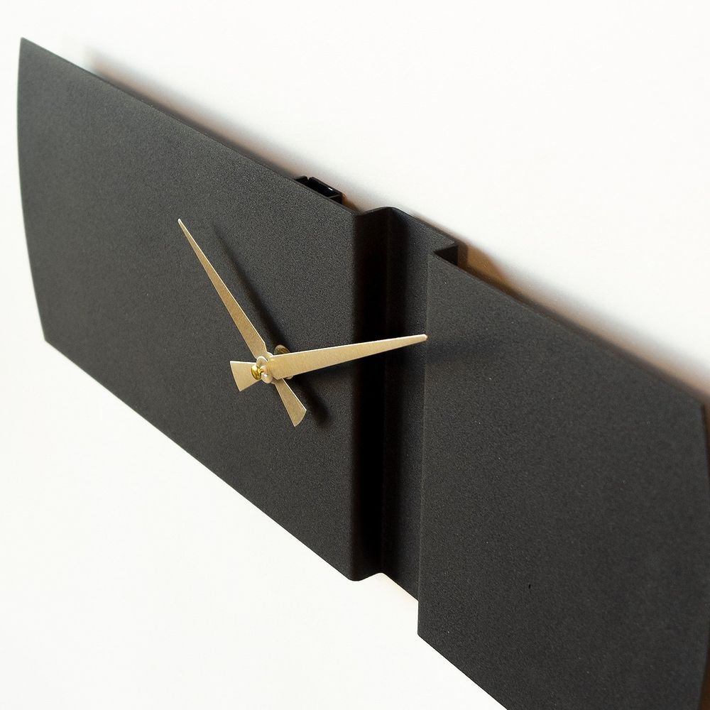 Zidni sat "Origami - APS097" crno-zlatni, metalni  slika 3