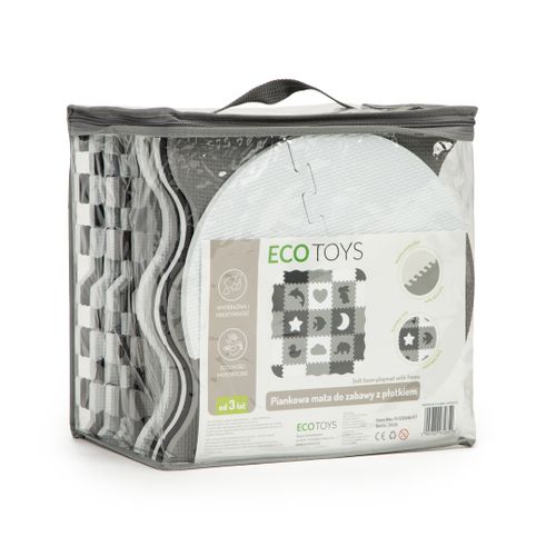 EcoToys Edukacijska Podloga za Igru od Pjene - 25 Elemenata, Crno-Bijela slika 7