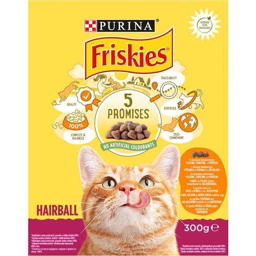 Friskies® Hairball, Hrana za mačke, piletina i ćuretina sa povrćem, 300g  slika 2