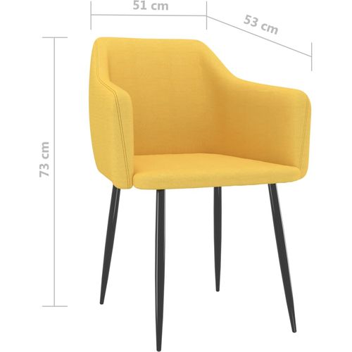 Blagovaonske stolice od tkanine 2 kom žute slika 17