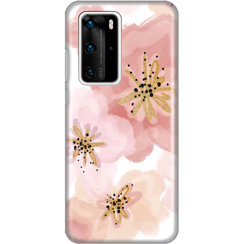 Torbica Silikonska Print za Huawei P40 Pro Rose and Gold Flower slika 1