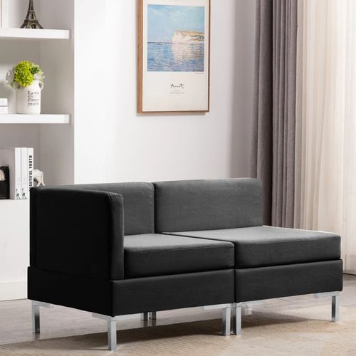 2-dijelni set sofa od tkanine crni slika 28