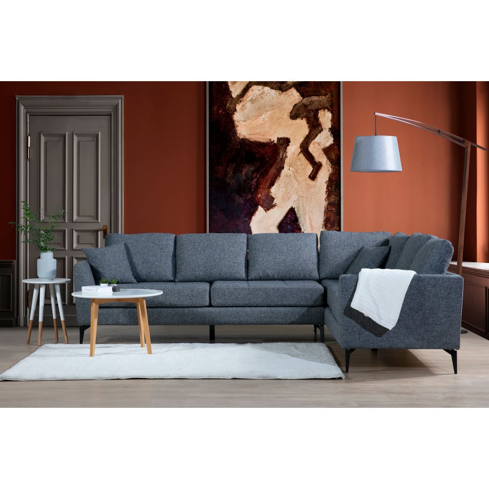 Tempo Kutna Sofa Desna (L3+3) Tamno Siva slika 1