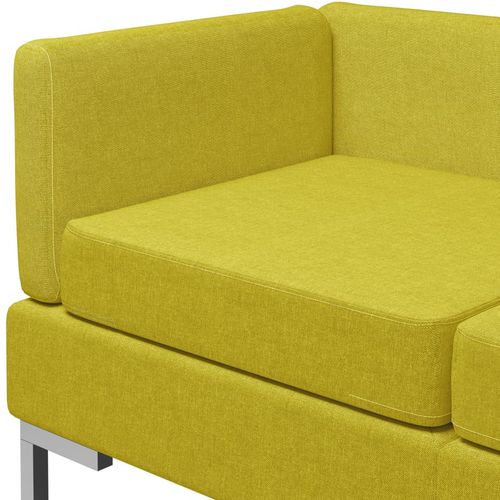 4-dijelni set sofa od tkanine žuti slika 5